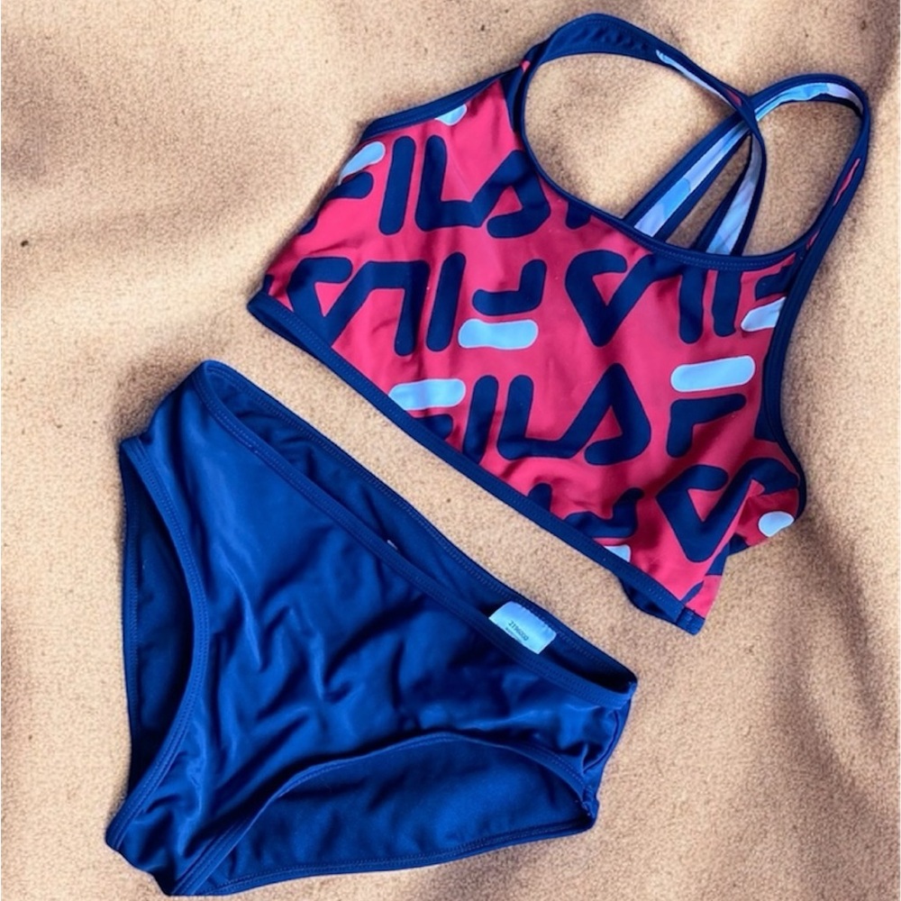 FILA💫Girls Navy/Red 2 Piece Swim Bikini
